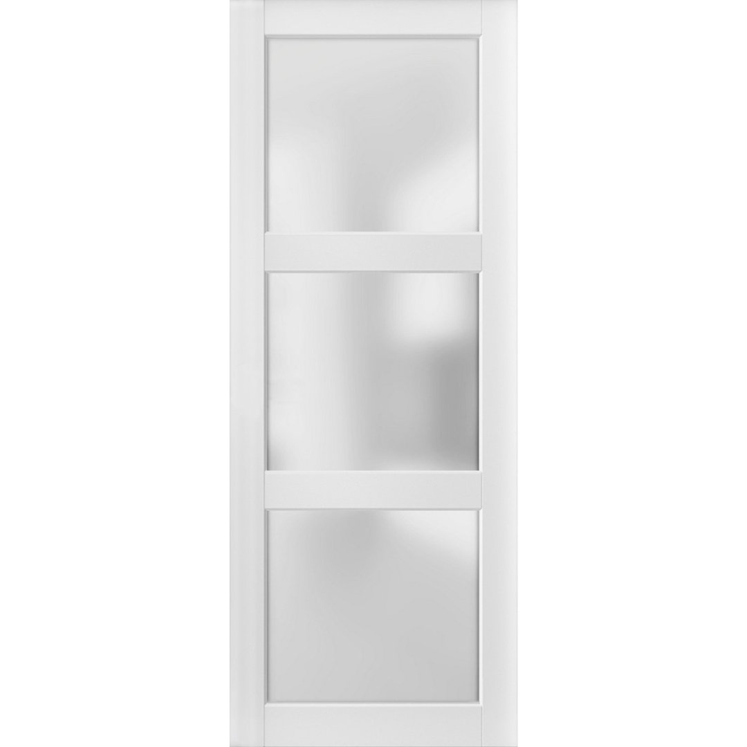 Lucia Frosted Glass Standard White Door Slab SARTODOORS 