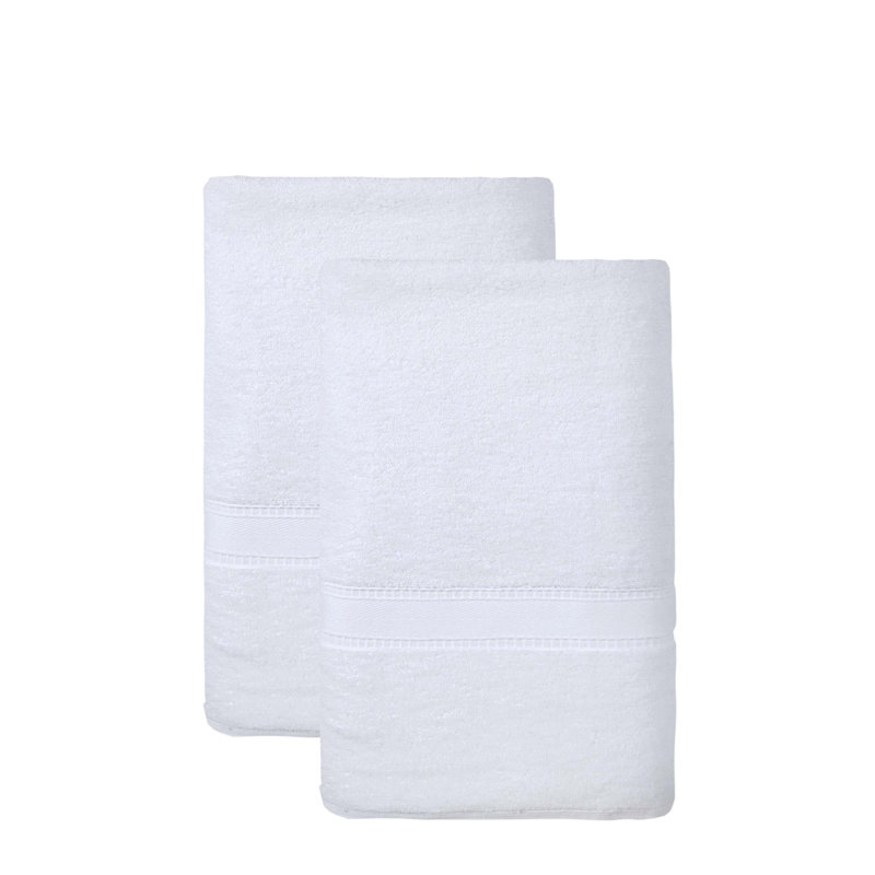 Ensemble de deux draps de bain blancs en coton turc 40" x 60"