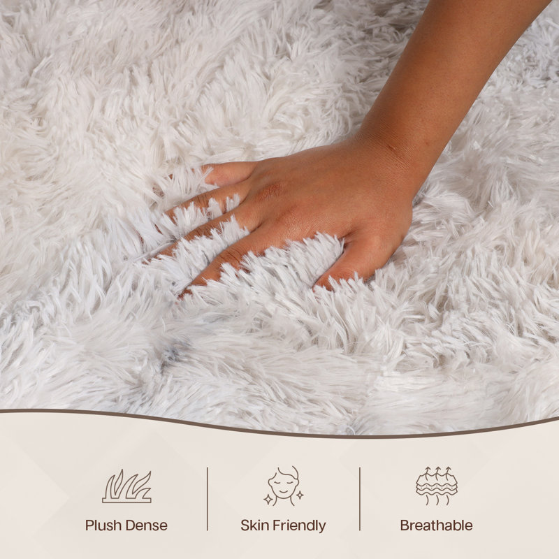 Solid Colour Machine Tufted Shag Area Rug, Rectangle 120cm Width X 170cm Length