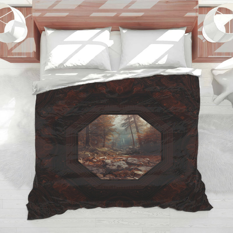 Forest Autumn Landscape Comforter, King