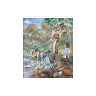 «Washerwomen» par Pierre-Auguste Renoir, impression giclée encadrée