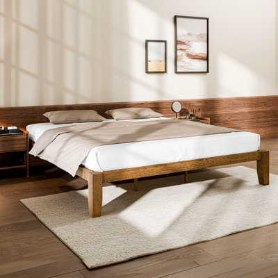 Japanese Joinery Craft Solid Wood Bed Frame, Tool-Free-Assembly