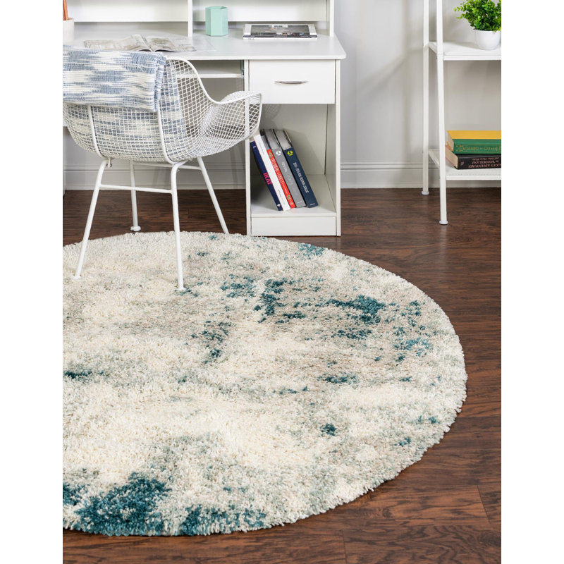Performance Abstract Indoor Rug, Round 4'1"