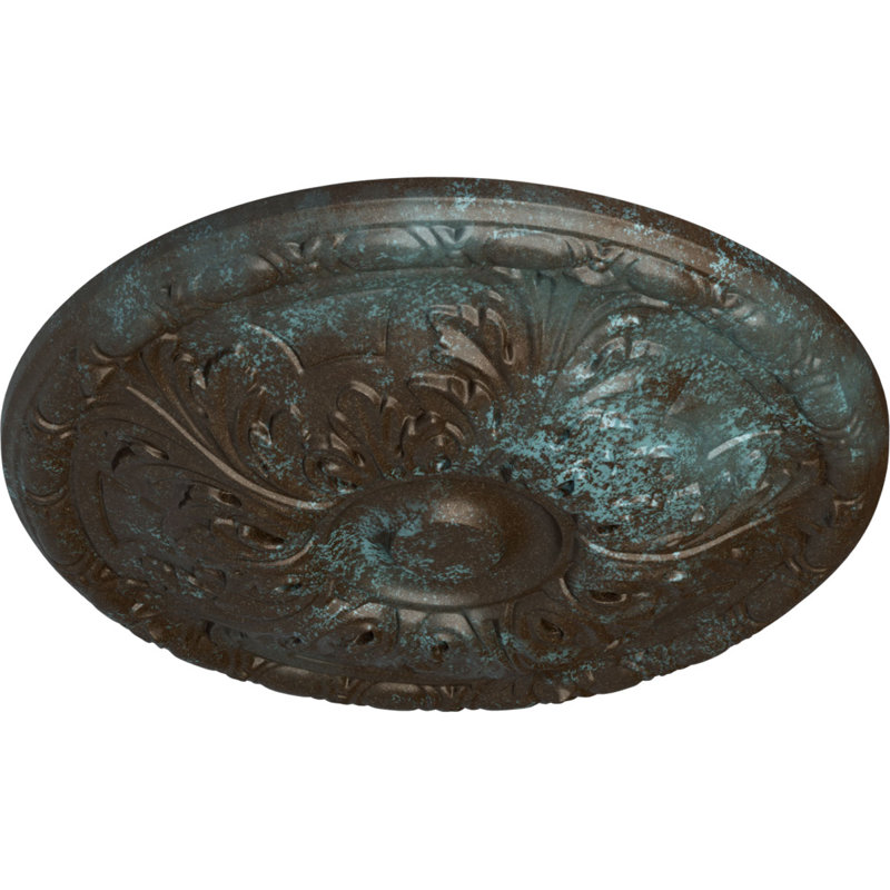 Médaillon de plafond Endurathane Granada, DE 15 3/4 po x P 5/8 po (convient aux auvents jusqu'à 4 1/4 po), finition bronze patiné peint à la main