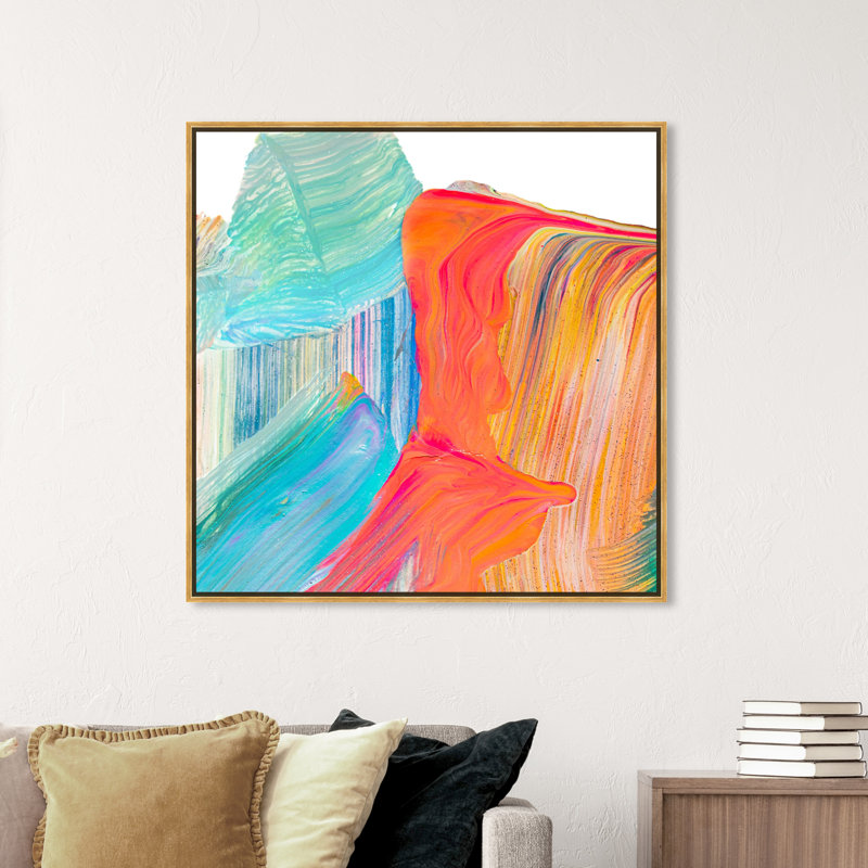 Holi - Impression sur toile, Toile avec cadre doré, H 40 po x l 40 po x P 2 po