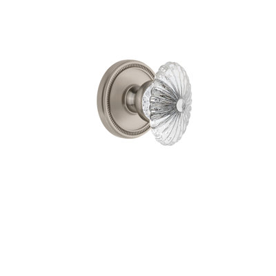 Rosette Grandeur Soleil avec bouton de porte en cristal bourgogne