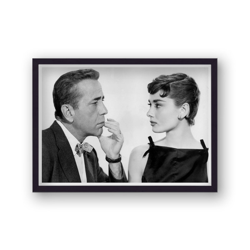 Audrey Hepburn Humphrey Bogart Publicity Shot Sabrina - Single Picture Frame Print