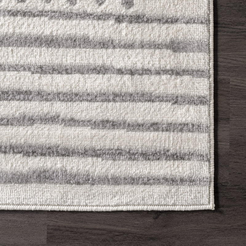 Marnie Tribal Area Rug for Living Room Bedroom Dining Room Kitchen, Light Grey/Ivory, Rectangle 8'10" x 12'