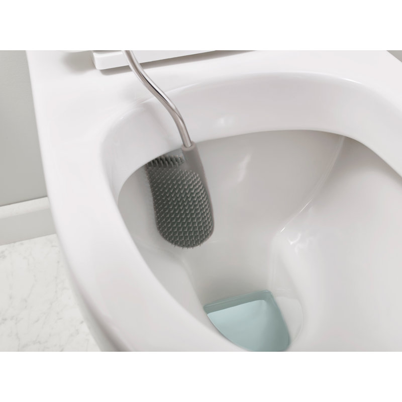 EasyStore Plus Free Standing Toilet Paper Holder with Flex Steel Toilet Brush