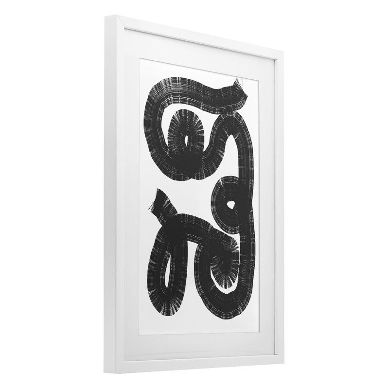 Reproduction sous verre encadrée en noir et blanc, design par Anna Lischenko, H 20 po x l 14 po, Cadre blanc côtier