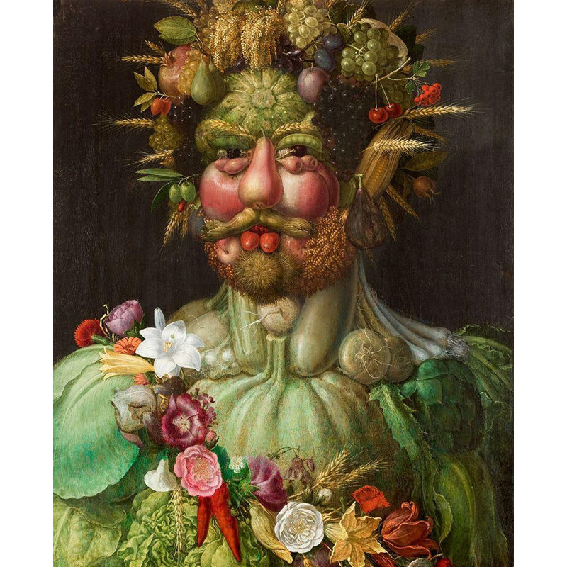 Art encadré sur toile tendue par Trinx Arcimboldo, Giuseppe: Vertumnus 56831, H 18 po x l 15 po
