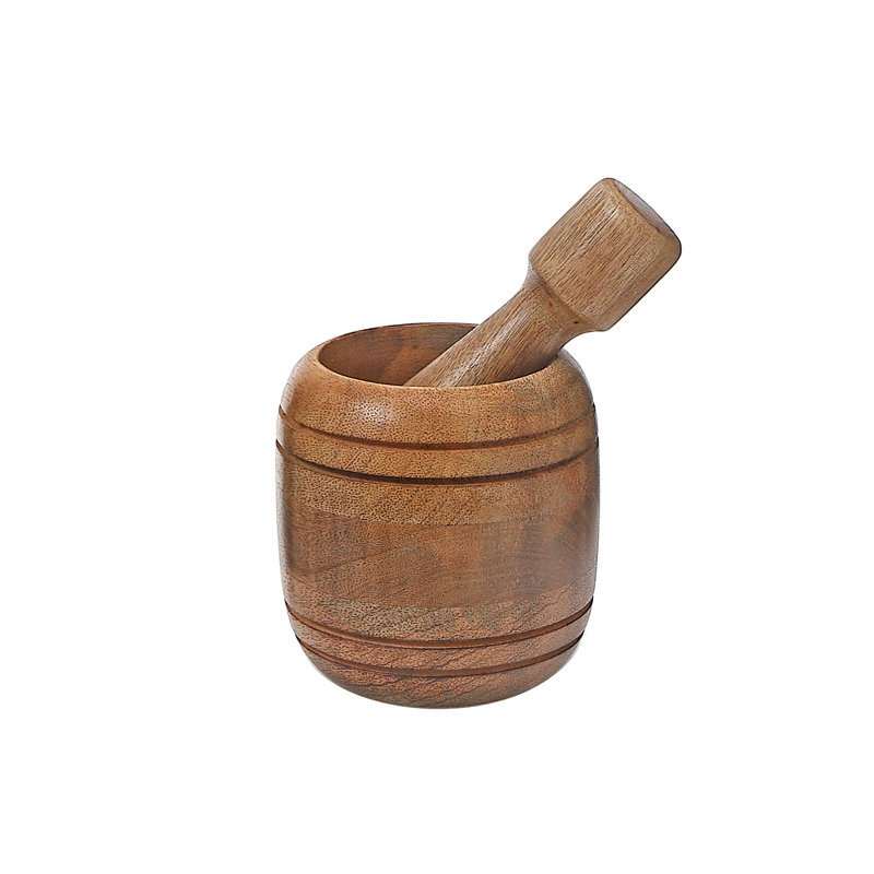 Ensemble de mortier et pilon en bois