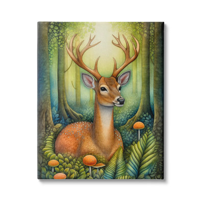 Cerf avec des champignons de la nature