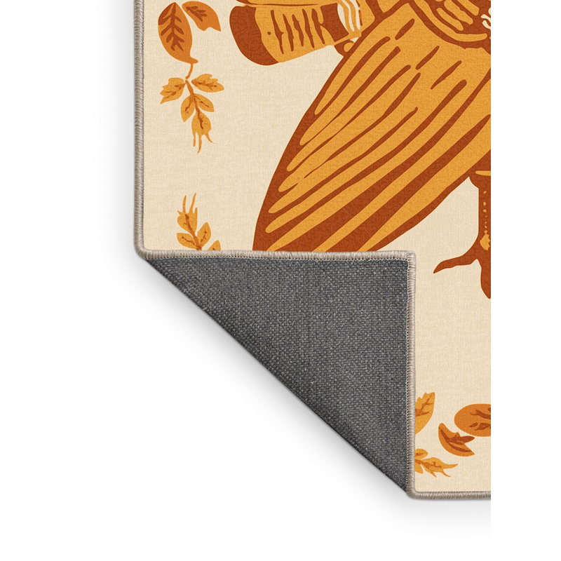 Tapis beige moelleux moelleux à motif de dinde rustique Clybourn, 7 x 9