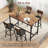 Bar Table Set With 4 Bar Stools PU Soft Seat-1128621528