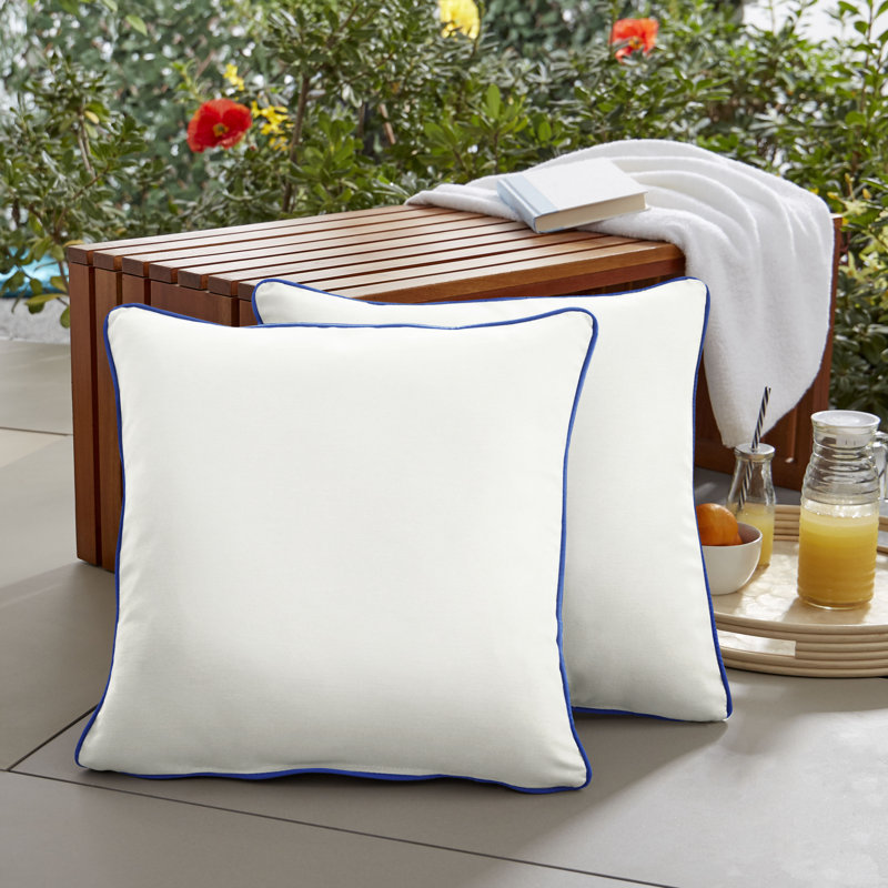 Sunbrella® Outdoor Reversible Throw Pillow, 16" x 16", Canvas Natural Sunbrella® Canvas