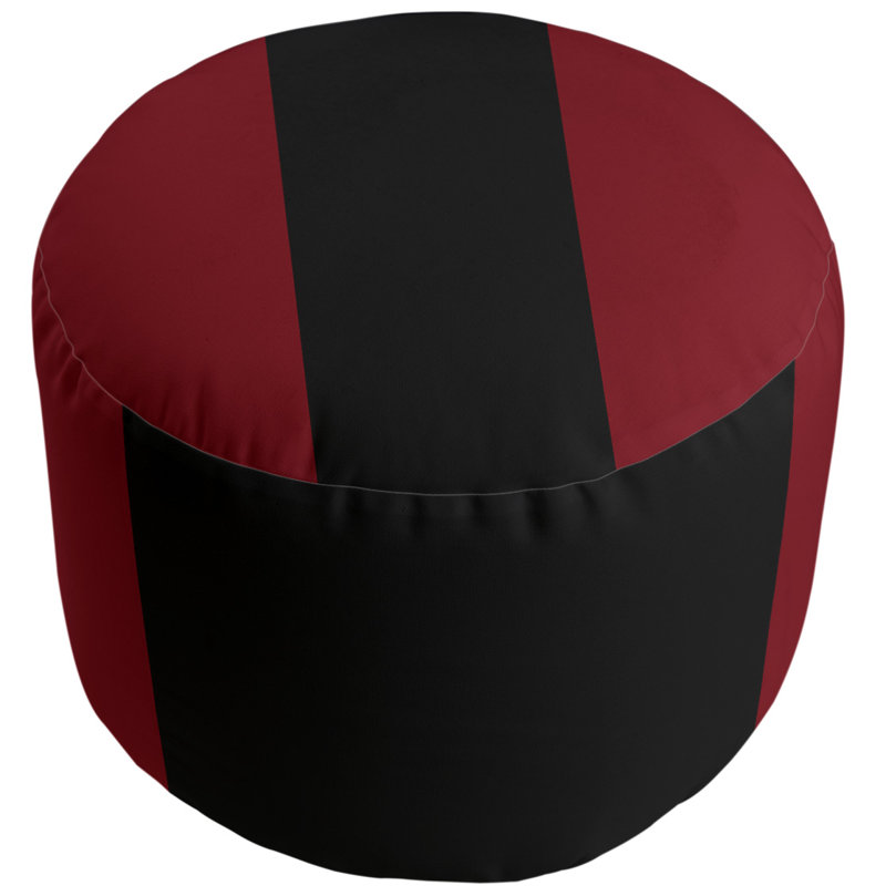 Upholstered Ottoman, Garnet/Black/Garnet