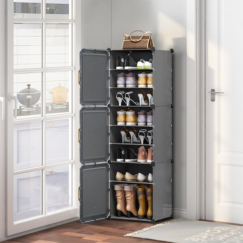 8 Pair Stackable Shoe Storage Cabinet