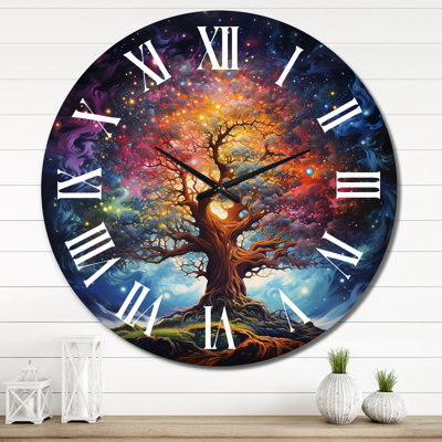 Colorful Oak Tree Eternal Strength II - Tree Oak Wall Clock