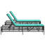Chaise longue en rotin PE noir, acier thermolaqué