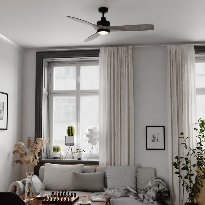 Ballog 52'' Ceiling Fan with LED Lights, White