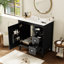 Meuble-lavabo avec lavabo en céramique, armoire de salle de bain en bois massif à 3 tiroirs, rangement moderne-271763651