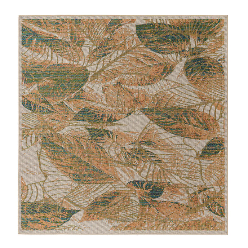 Trevin Floral Machine Woven Indoor Outdoor Area Rug, Square 7'10"