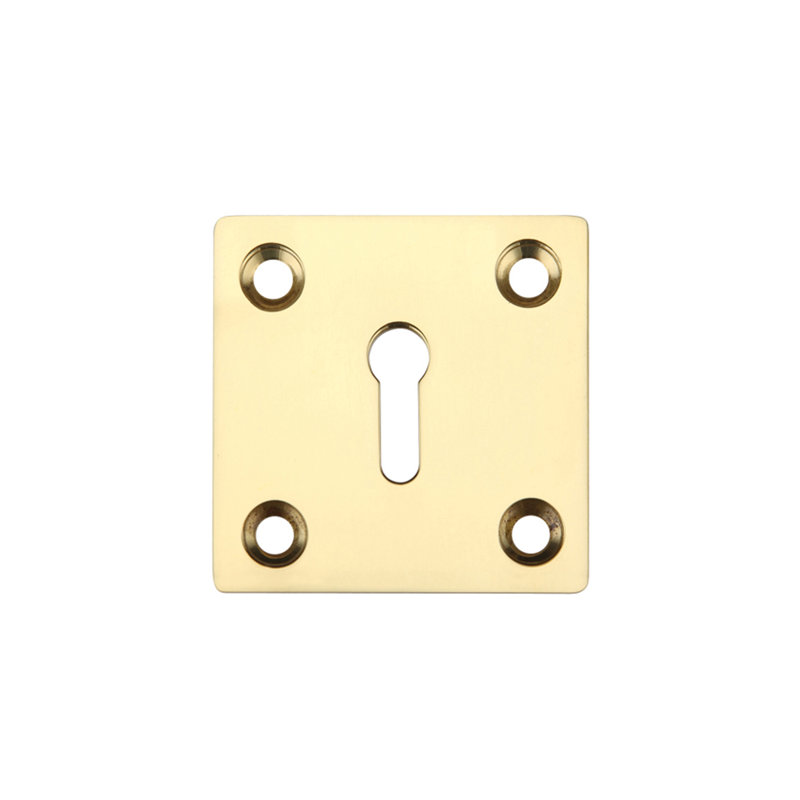 Square Standard Profile Escutcheon, Polished Brass