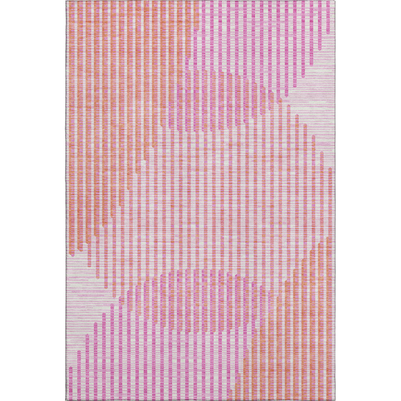 Premium Machine Washable Corum AMF1001 Circles Rug, Rectangle 2'6" x 3'10"
