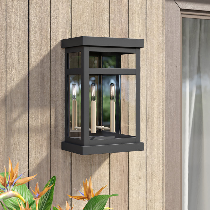 Lanterne murale d'extérieur à 2 ampoules Swann, Noir, H 15 po x l 9,25 po x P 6,38 po