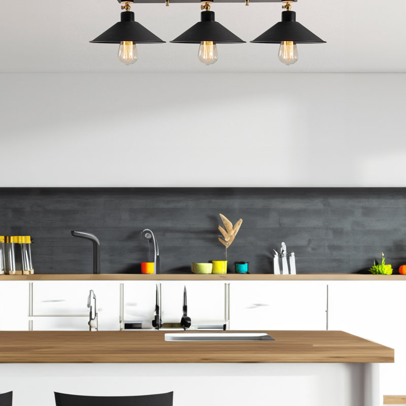 Lustre géométrique à 3 lumières pour îlot de cuisine Corydon