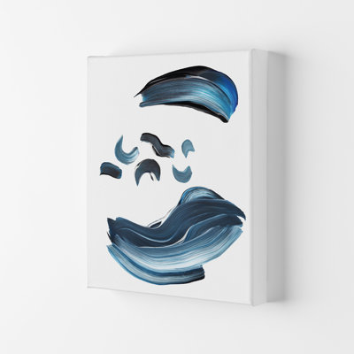 Dark Blue And Grey Paint Strokes by Pixy Paper - Print