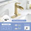 Robinet de salle de bain cascade en or brossé avec bonde escamotable et plaque de pont - Robinet de salle de bain à poignée simple-125225538