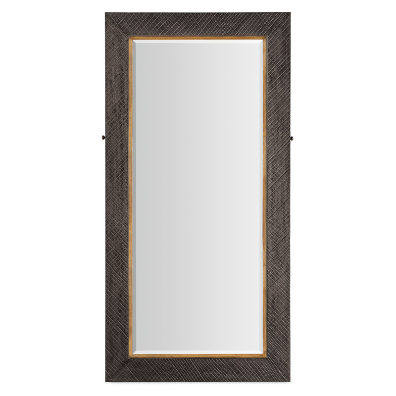 Big Sky Charcoal Wood and Resin Floor Mirror with Jewelry Storage