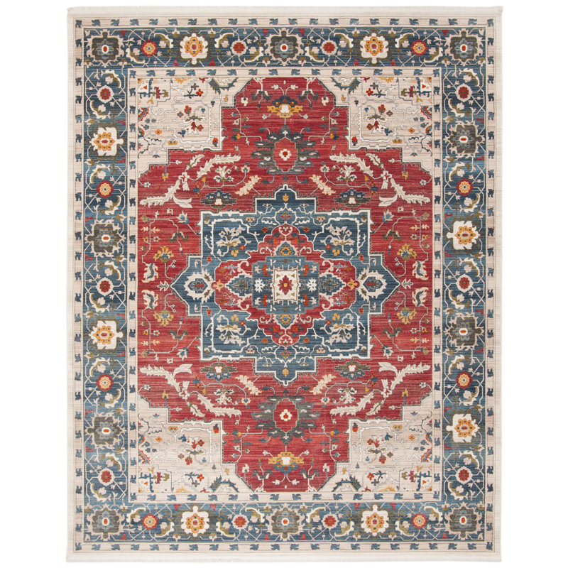 Tapis rouge / bleu Herblay, Rectangle 8 pi x 10 pi