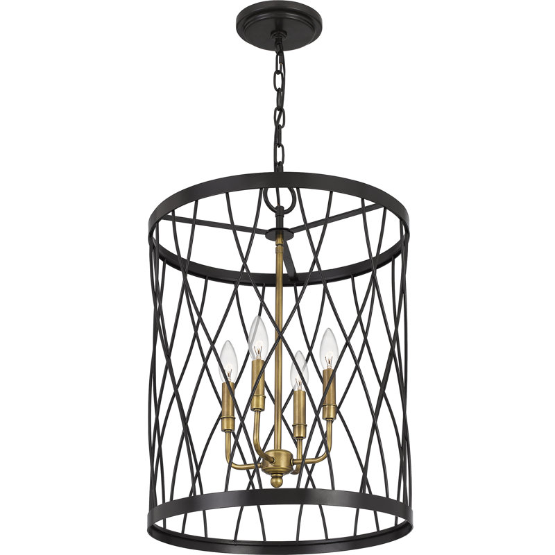Luminaire suspendu cylindrique à 4 lumières