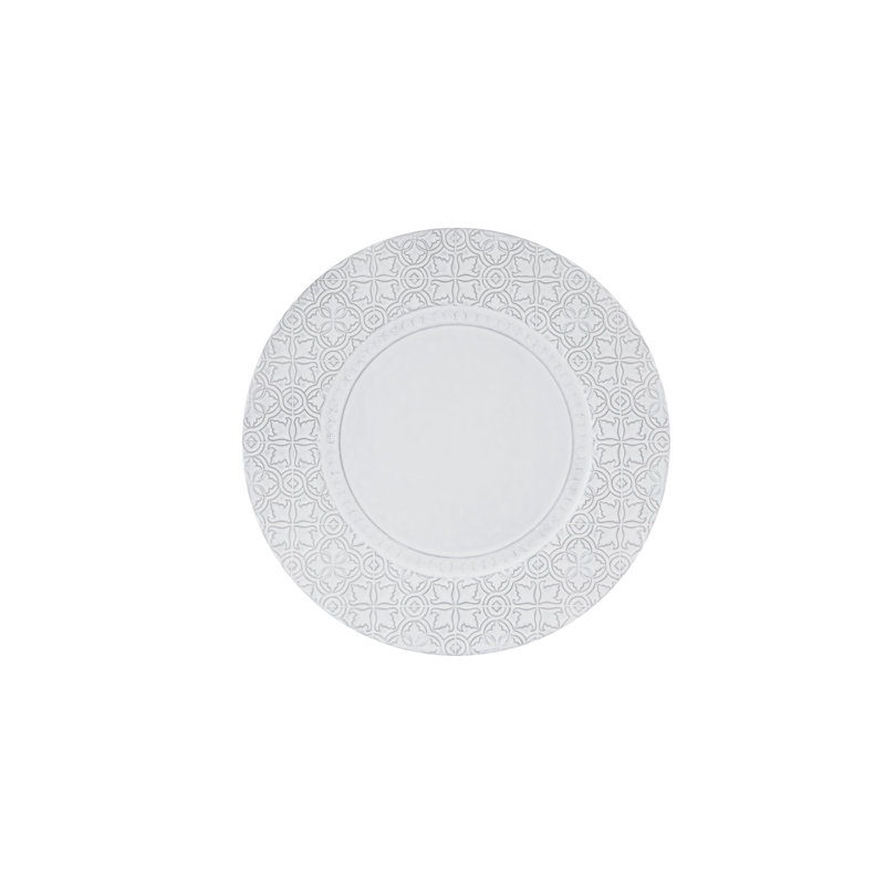 Rua Nova Earthenware Floral Charger, Antique White