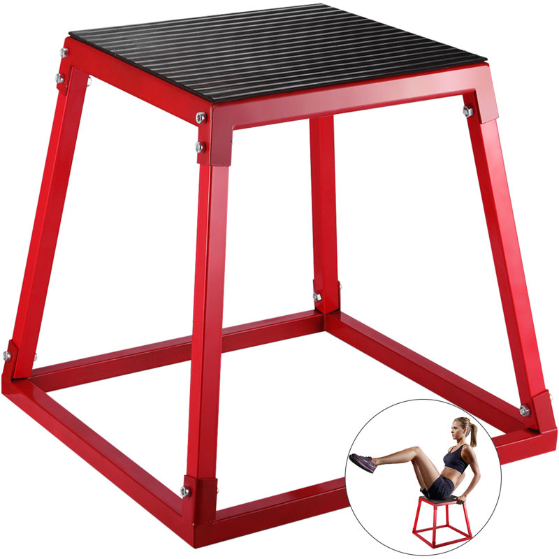 1 - Step Steel Step Stool, Black/Red