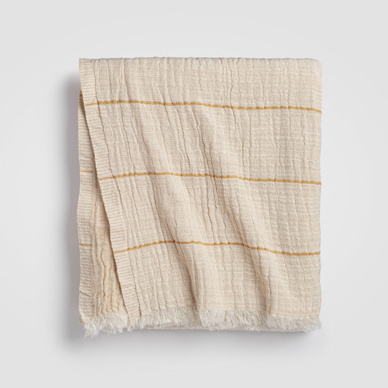 Sahara Stripe Throw, Neutral Throw Blanket For Couch or Bed, Soft Throw Blanket