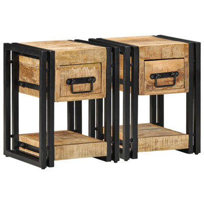30cm W Solid Wood Bedside Table