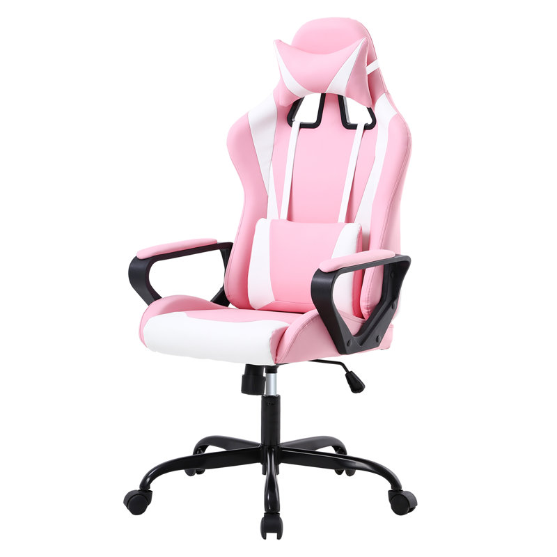 Fauteuil de jeu Gaming Chair, Rose / blanc
