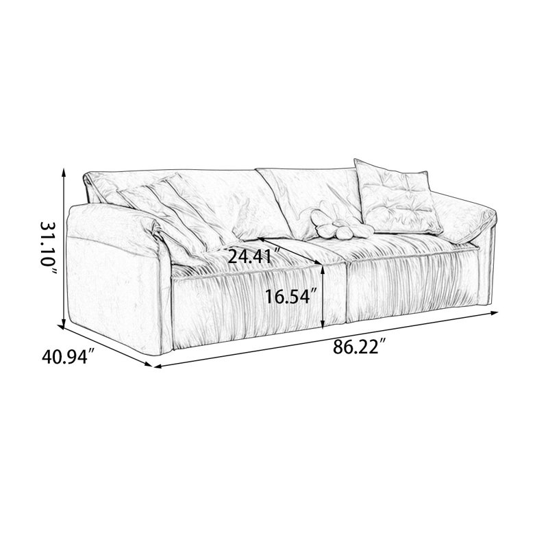 Causeuse-coussin modulaire en polyester bleu, Bleu