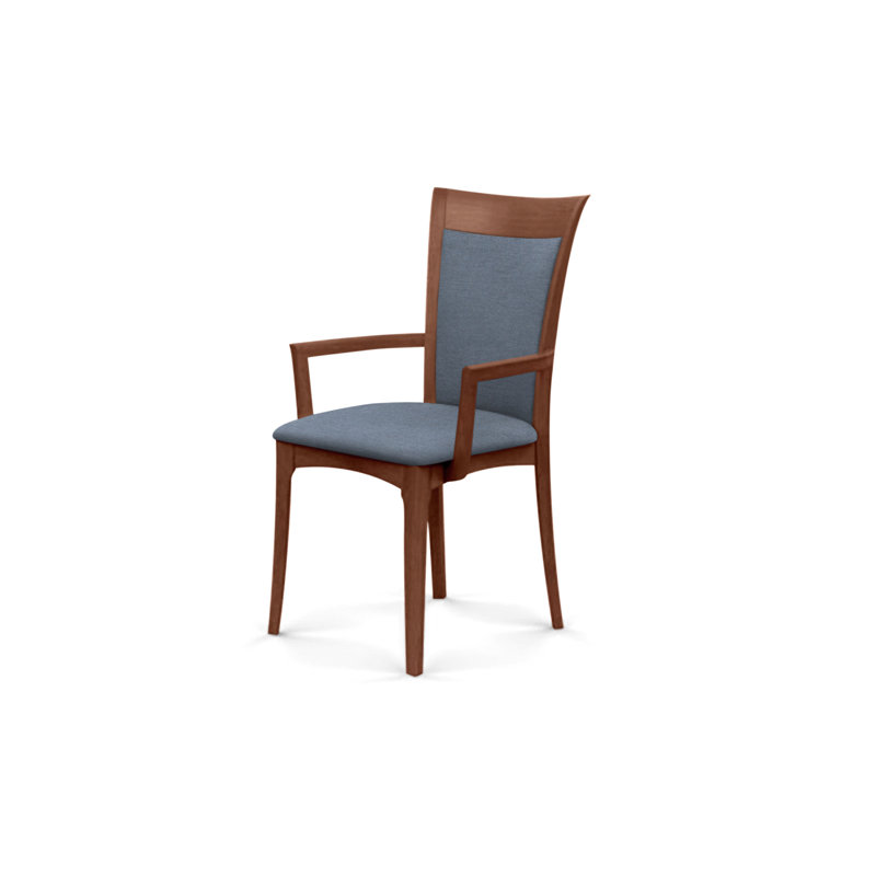 Morgan 19.25'' H Upholstered Armchair, Natural Walnut, Coffee