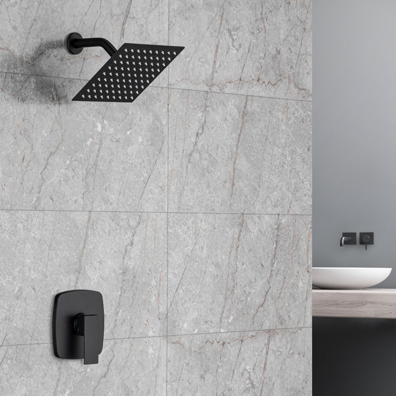 Rainlex Complete Shower System with Rough in-Valve, Matte Black