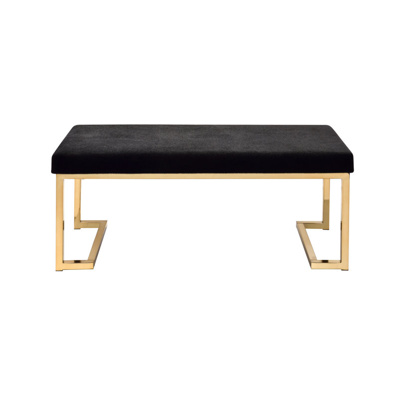 Marley Rectangular Upholstered Bench with Metal Legs