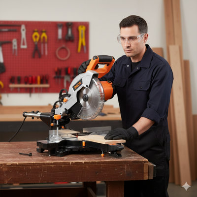 10-Inch Single Bevel Dual Speed Sliding Miter Saw, Includes 48-Tooth Blade, Two-Speed Operation at 5000 and 3200 RPM, 3.5x13 Inch Cutting Capacity, ETL Certified