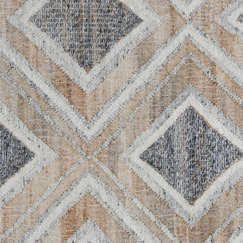 Geometric Area Rug in Natural/Gray, Rectangle 8' x 10'