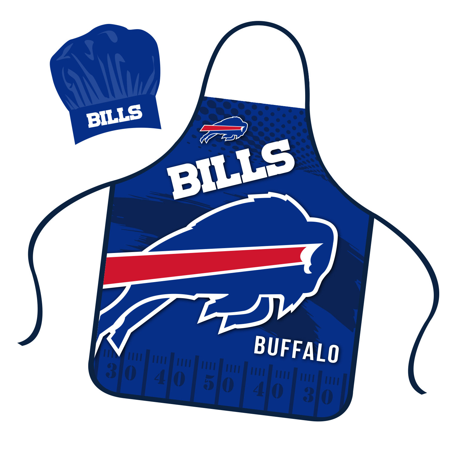 Officially Licensed Football Tailgating Apron and Chef's Hat