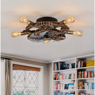 Ventilateurs de plafond réversibles en cage industriels rétro avec télécommande