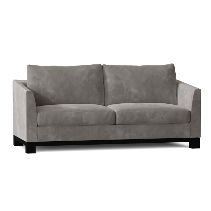 Canapé à accoudoirs carrés de 82 po, Standard, Velours Bella Dove Performance, Noir